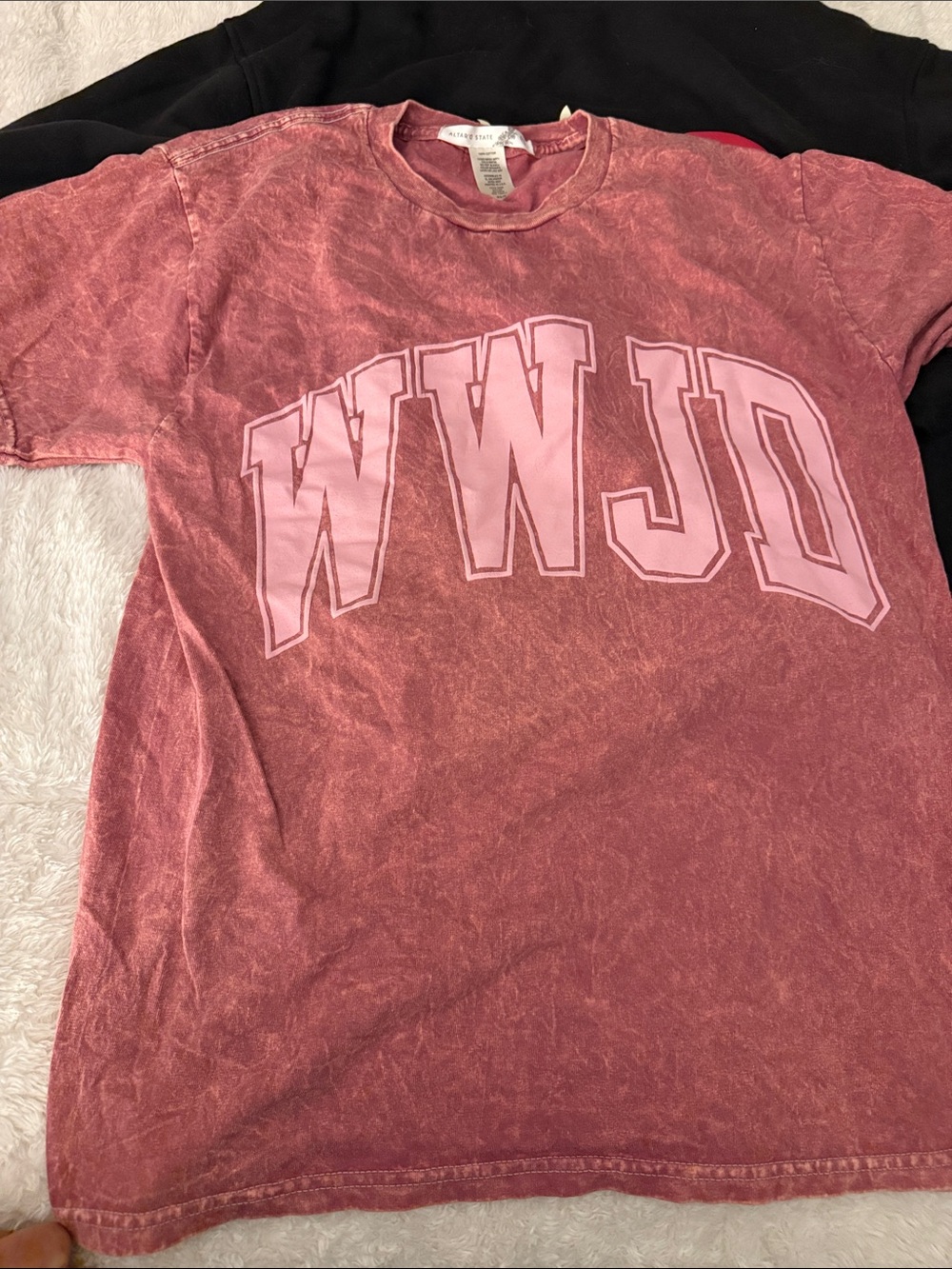 Altar'd State Pink Mineral Wash WWJD Graphic Tee
